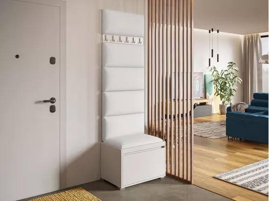 Meuble d'entrée Comfivo 393, 207x65x34cm, Faux cuir|Stratifié, À suspendre|À poser