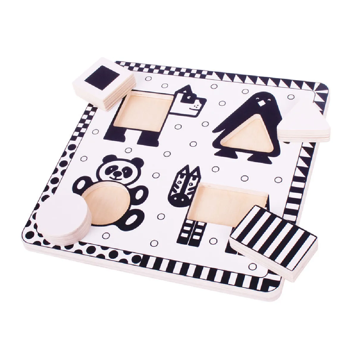 Bigjigs Toys Puzzle Noir et Blanc Animaux