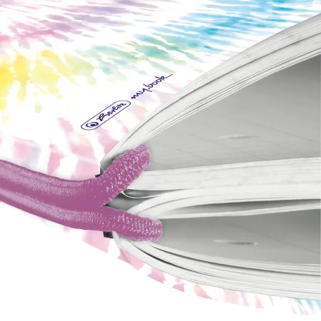 Herlitz Notizheft New Batik Freedom flex PP A4, 40 Blatt kariert und 40 Blatt liniert, gelocht, Perforation my.book