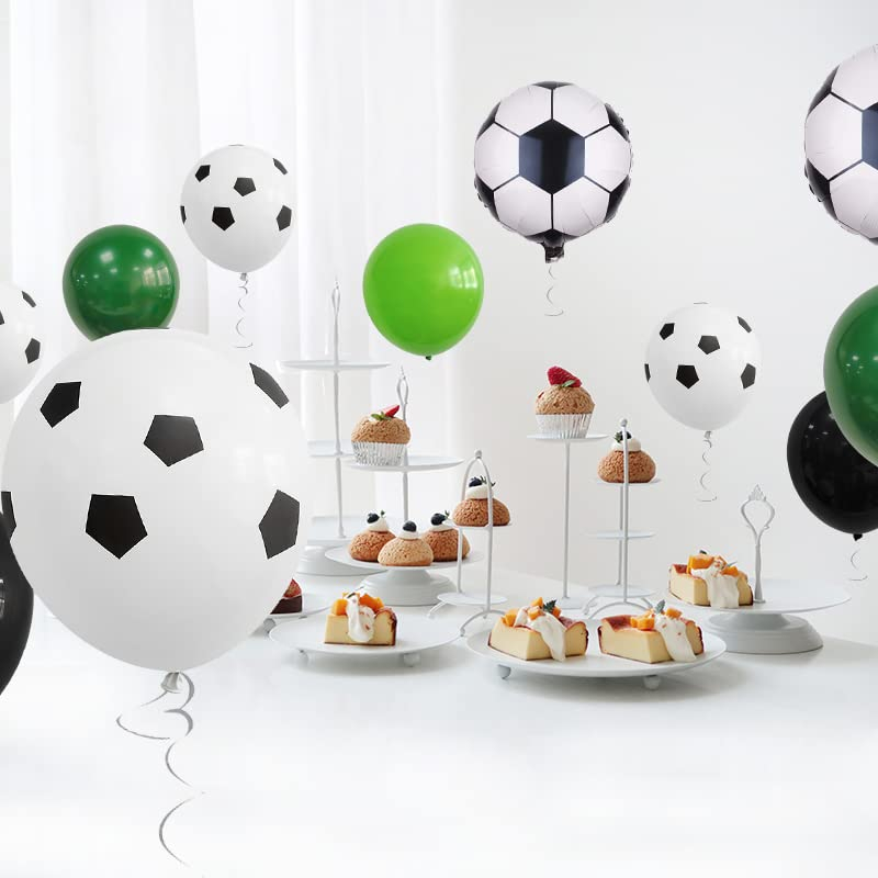 (21-tlg. Set) Party Zahlen Ballon Geburtstag Luftballons Latex- und Folienballon Fussball - Zahl 5