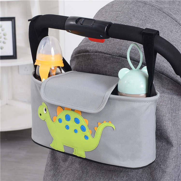 (32x17x14cm) Kinderwagen Organizer Tasche Wickeltasche Aufbewahrungsfächer für Windeln / Milchflasche / Kleidung - Schwein