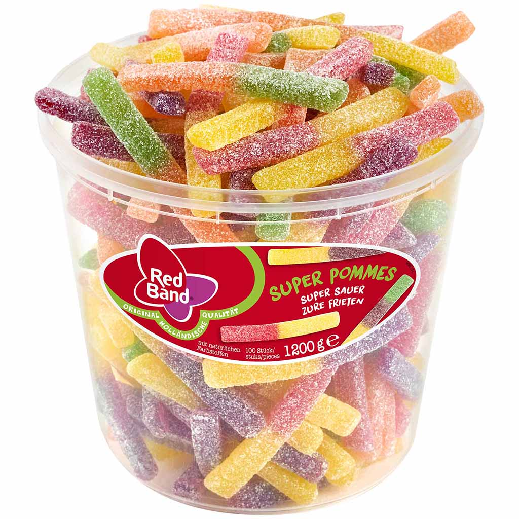 Red Band Fruchtgummi Super Pommes super sauer 1200g MHD:8.4.26