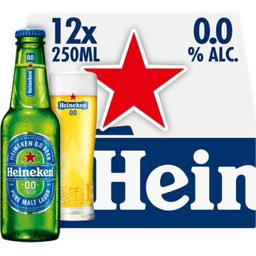 Heineken Premium Pilsener 0.0 Bier Draaidop Fles 12 x 250ml