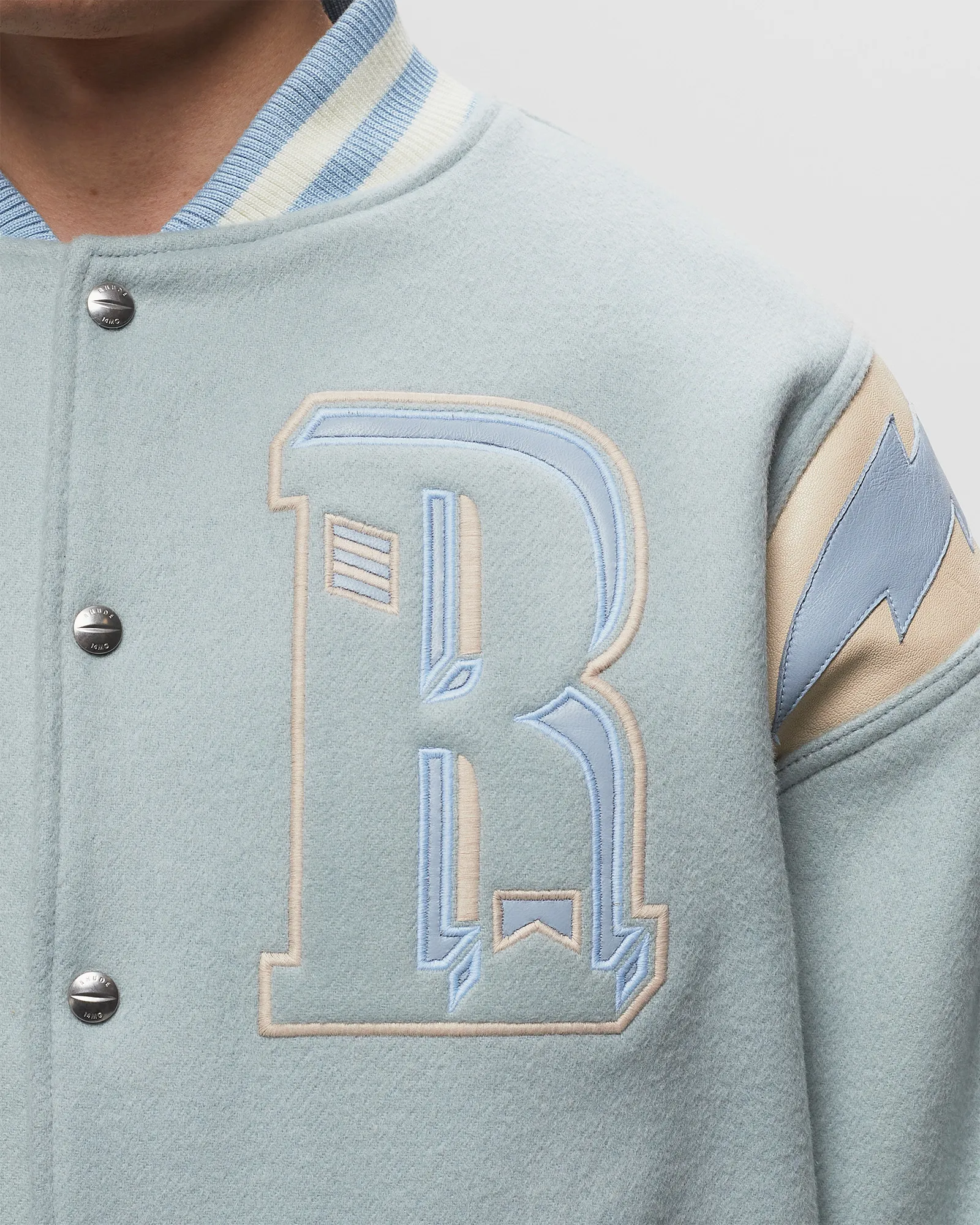 Rhude MINT WOOL LIGHTING VARSITY