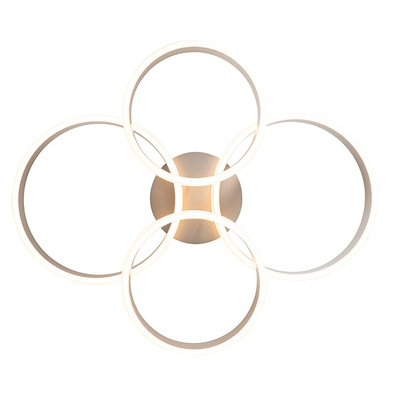 Plafondlamp staal incl. LED 3-staps dimbaar 4-lichts - Navara