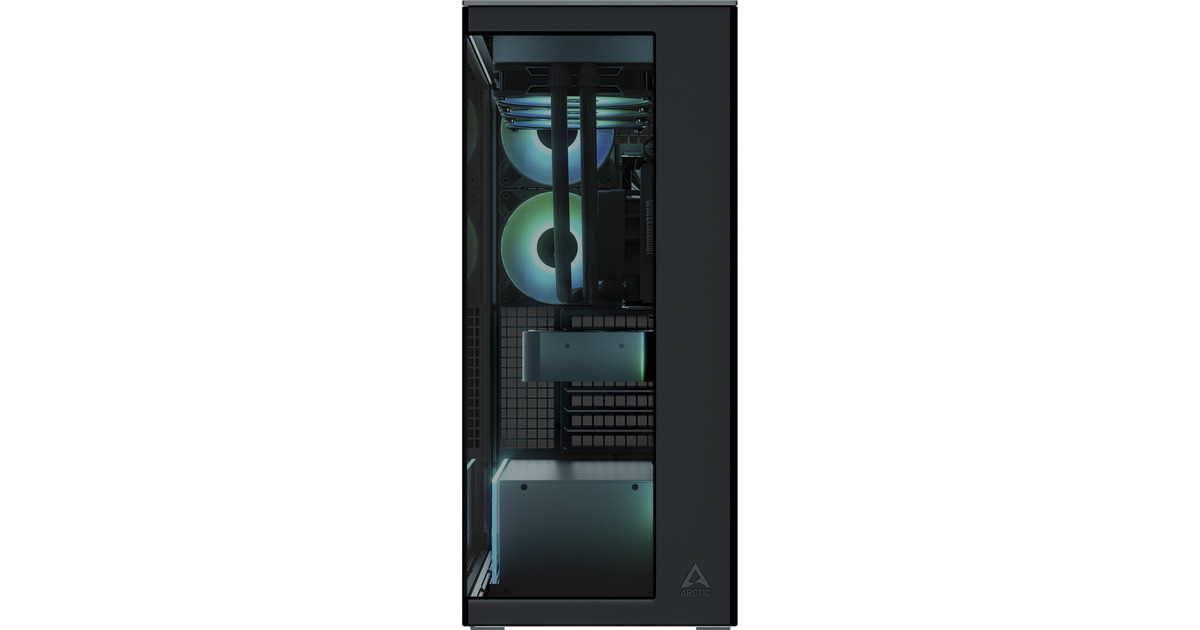 ARCTICXtender VG midi tower behuizing  (Zwart (mat) | 2x USB-A | 1x USB-C | RGB | Tempered Glass)