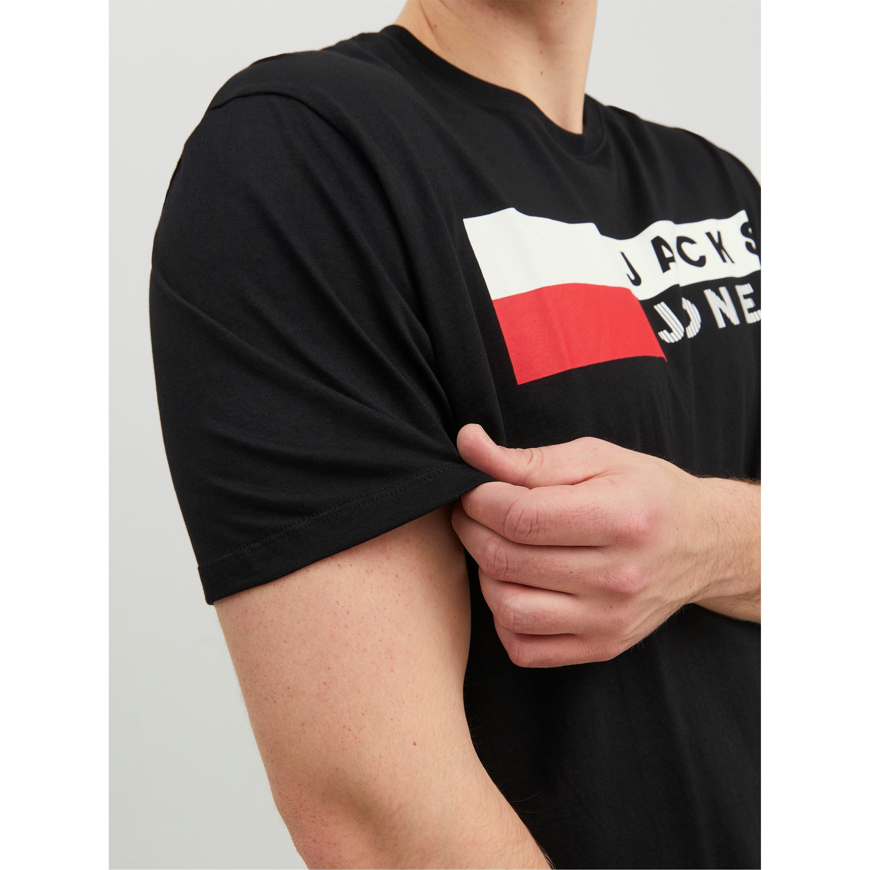 Jack and Jones Short Sleeve Logo T Shirt Mens Plus Size
