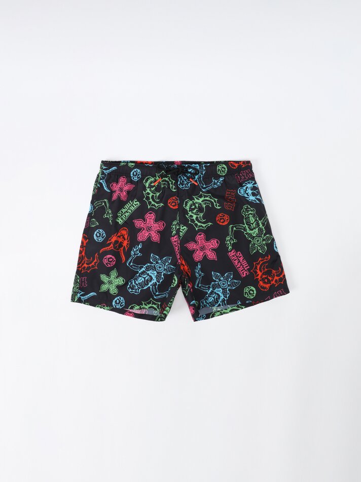 Maiô estampado Stranger Things da Netflix - Preto