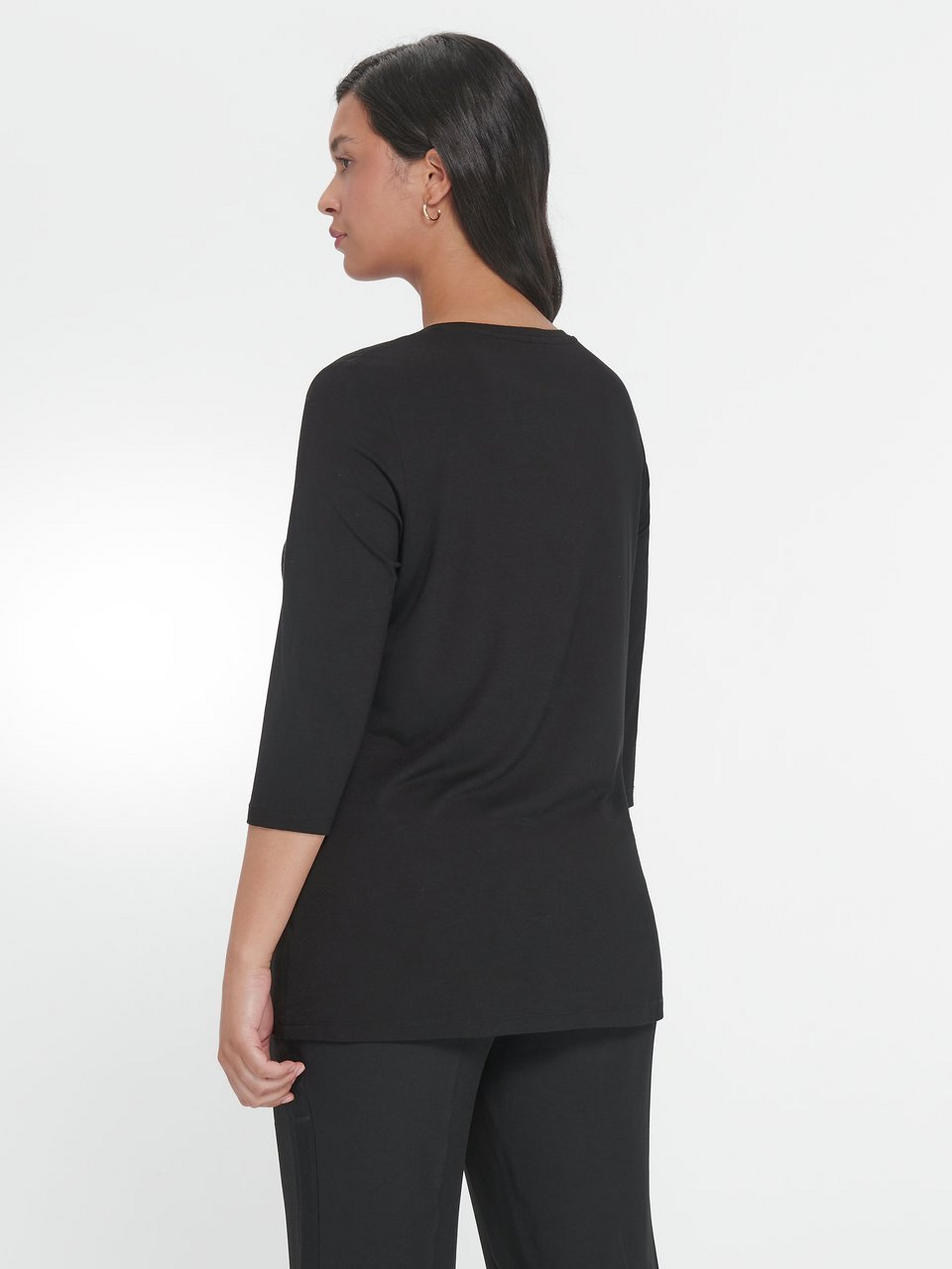 V-Shirt mit 3/4-Arm