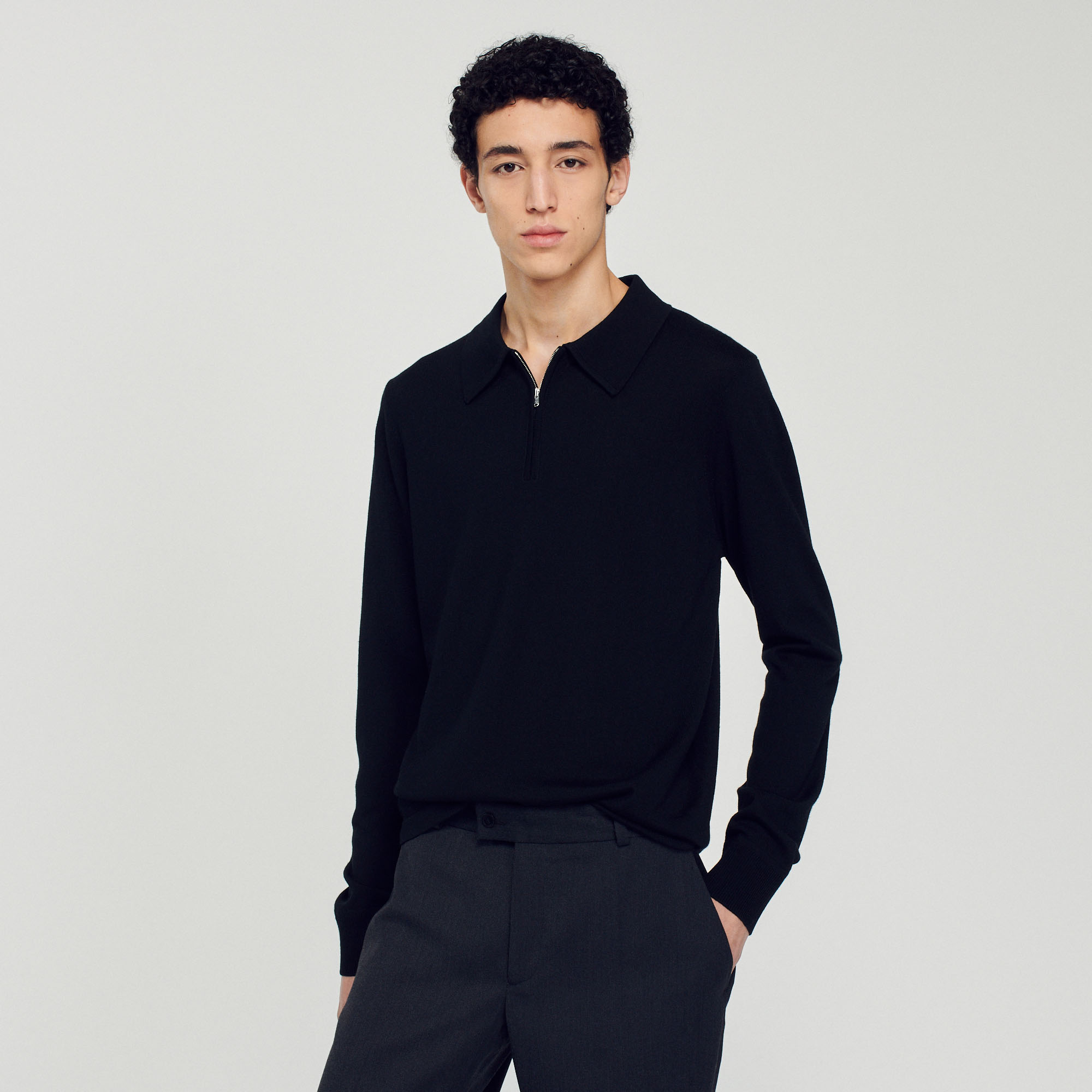 Pull polo en maille
