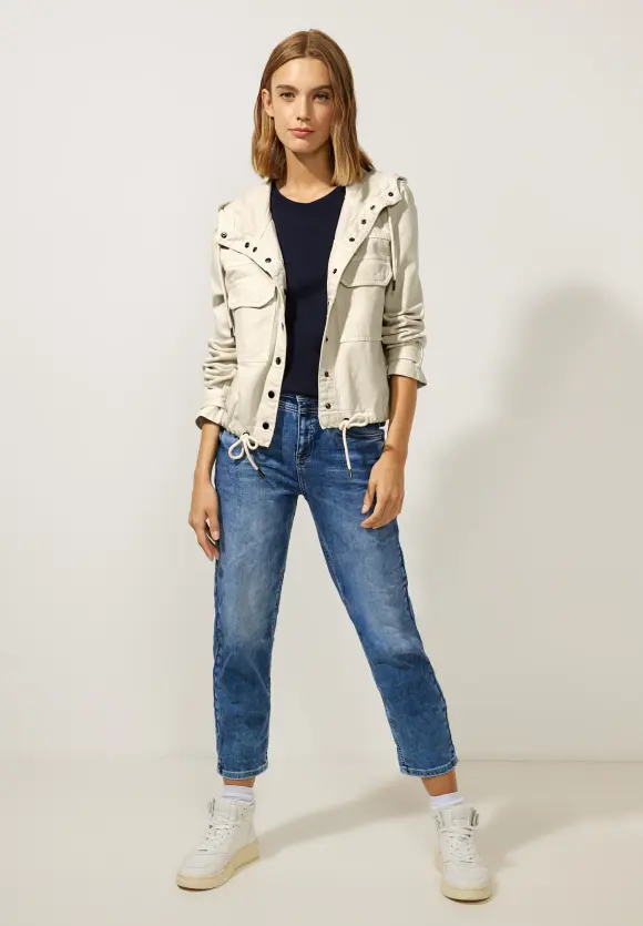 Softe Hoodie Denimjacke - soft smooth sand wash