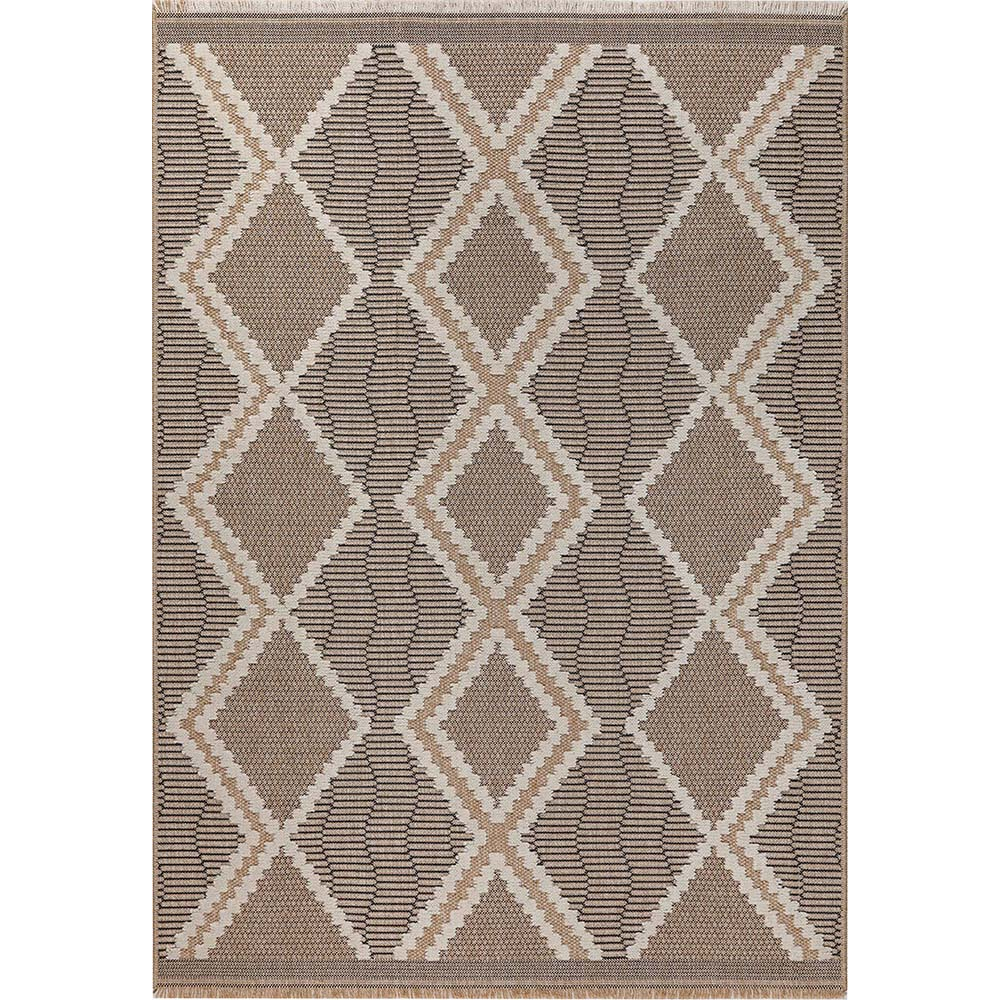Tapis intérieur extérieur aspect jute noire tulum 9048 290 x 200 cm