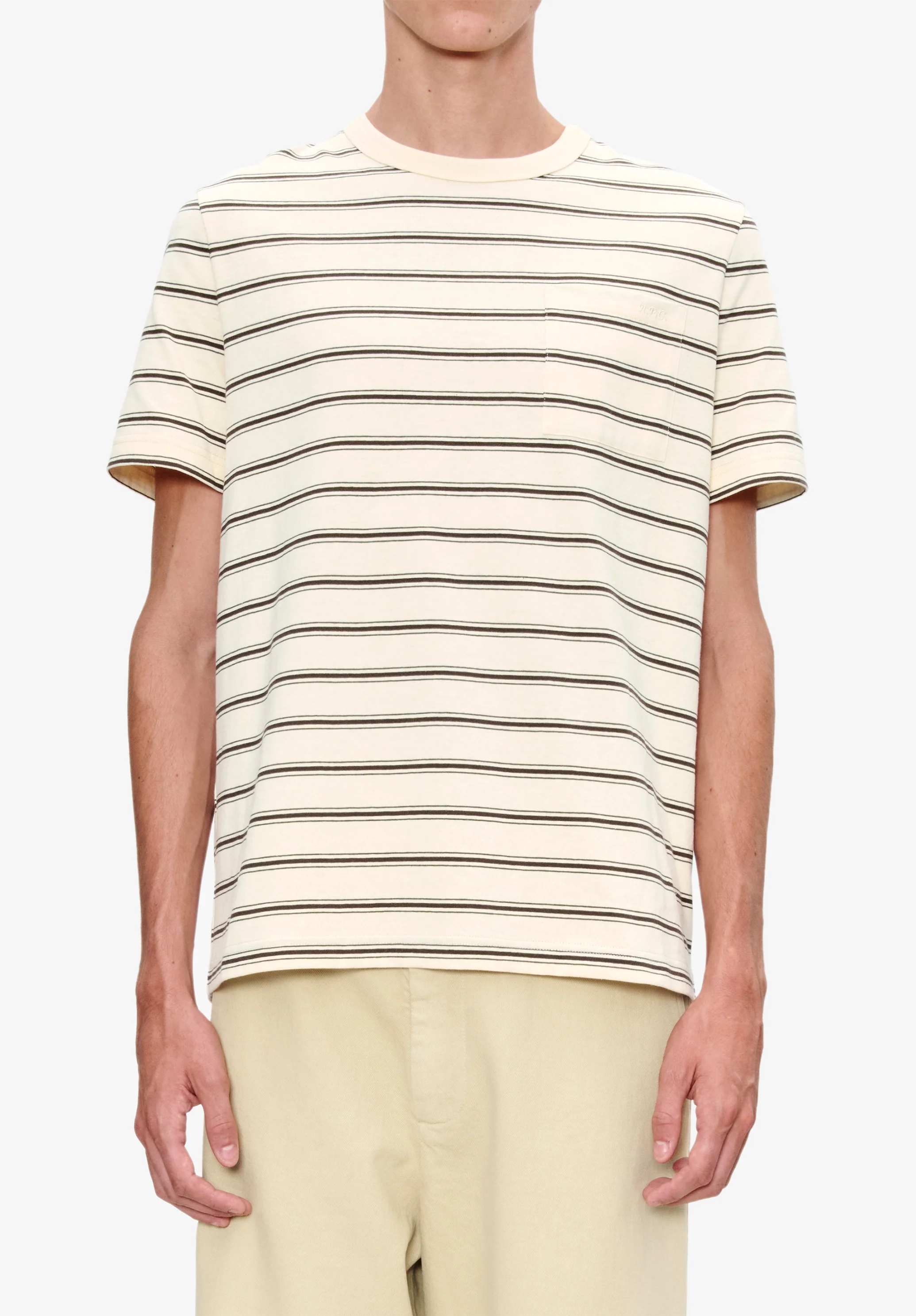 T-shirt rayé - Ecru