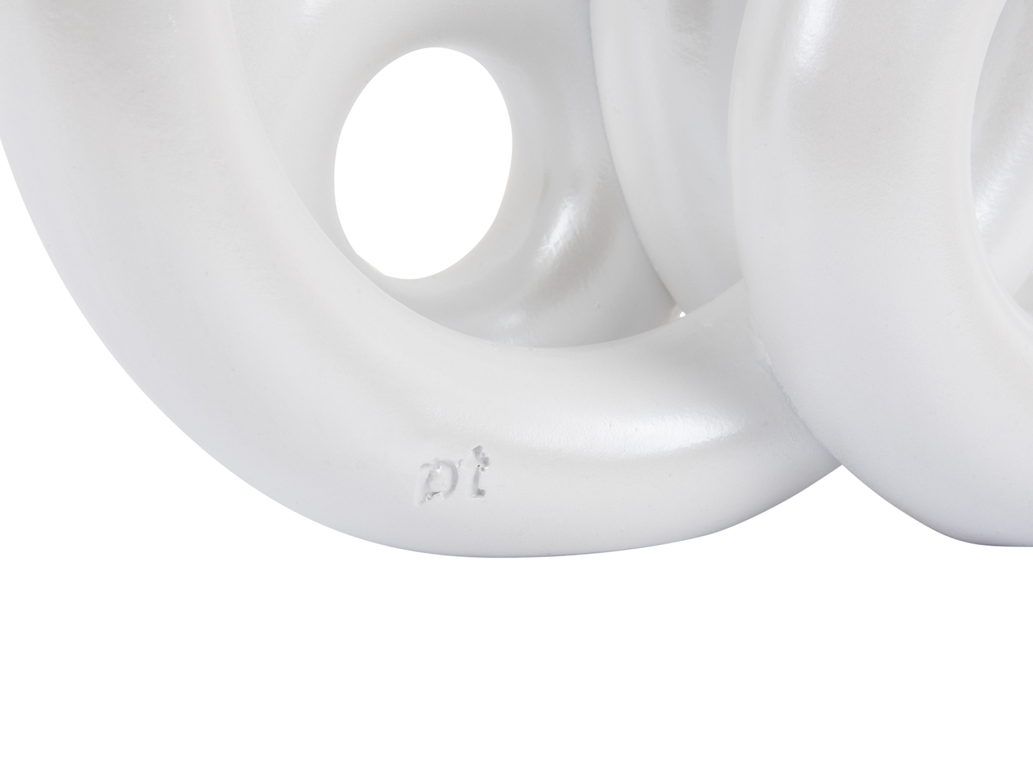 Candle holder Rings large metallic white