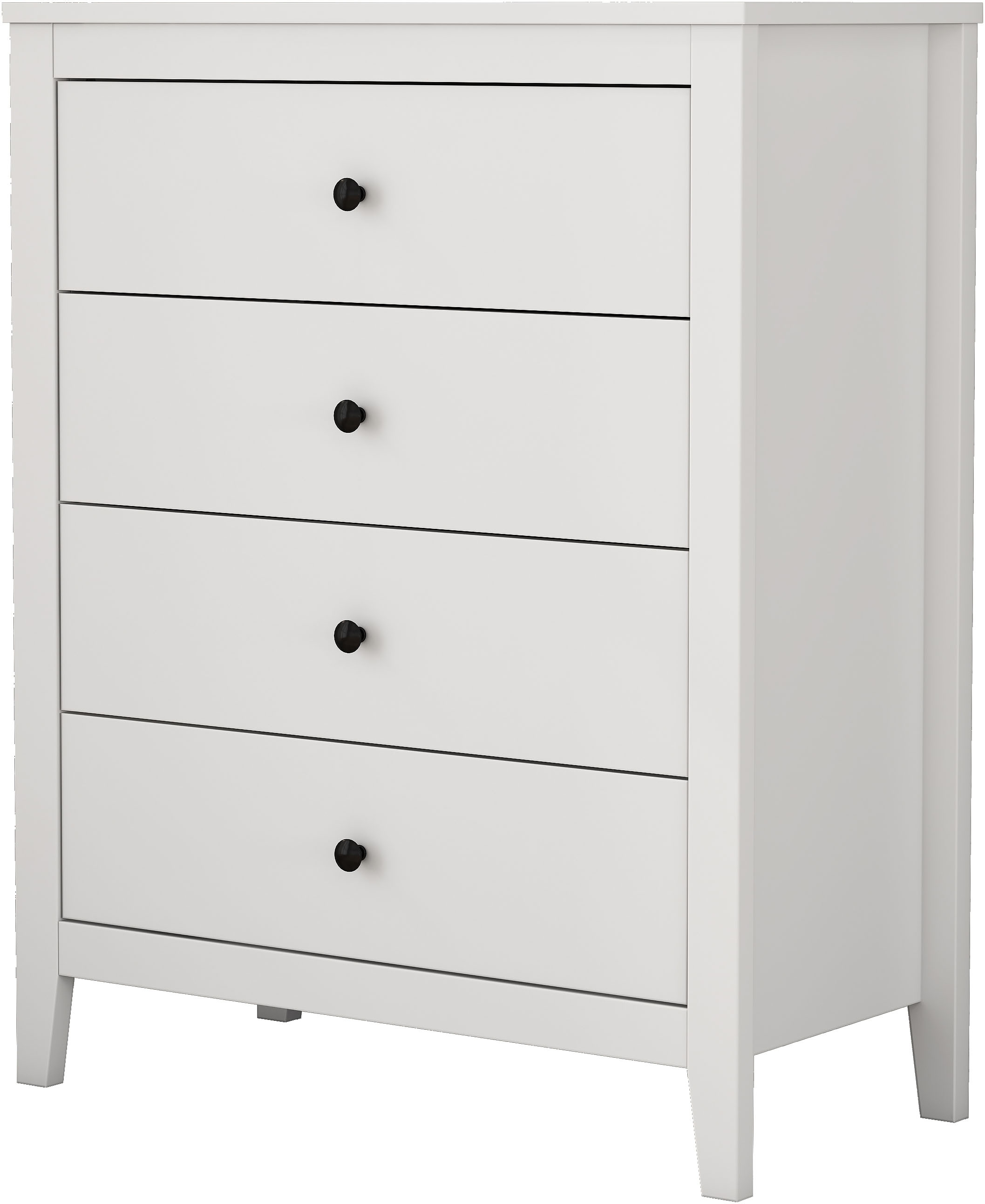 GOODproduct Schubkastenkommode »Borkum Sideboard mit 4 Schubladen Bestseller Landhaus weiss« hochwertige schwarze Griffe aus Metall,
