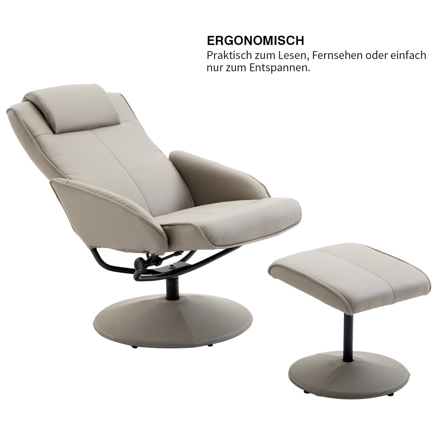 HOMCOM Relaxsessel mit Fußstütze grau