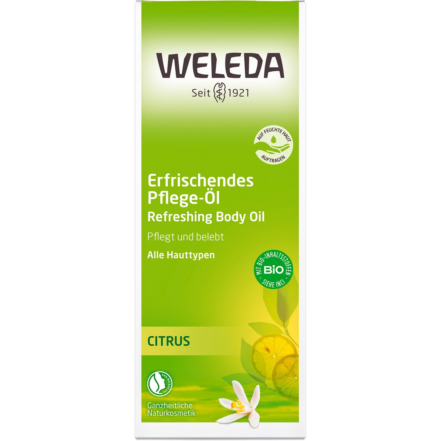 Weleda Körperöl Citrus - erfrischendes Pflegeöl pflegt & zieht schnell ein, feuchtigkeitsspendend