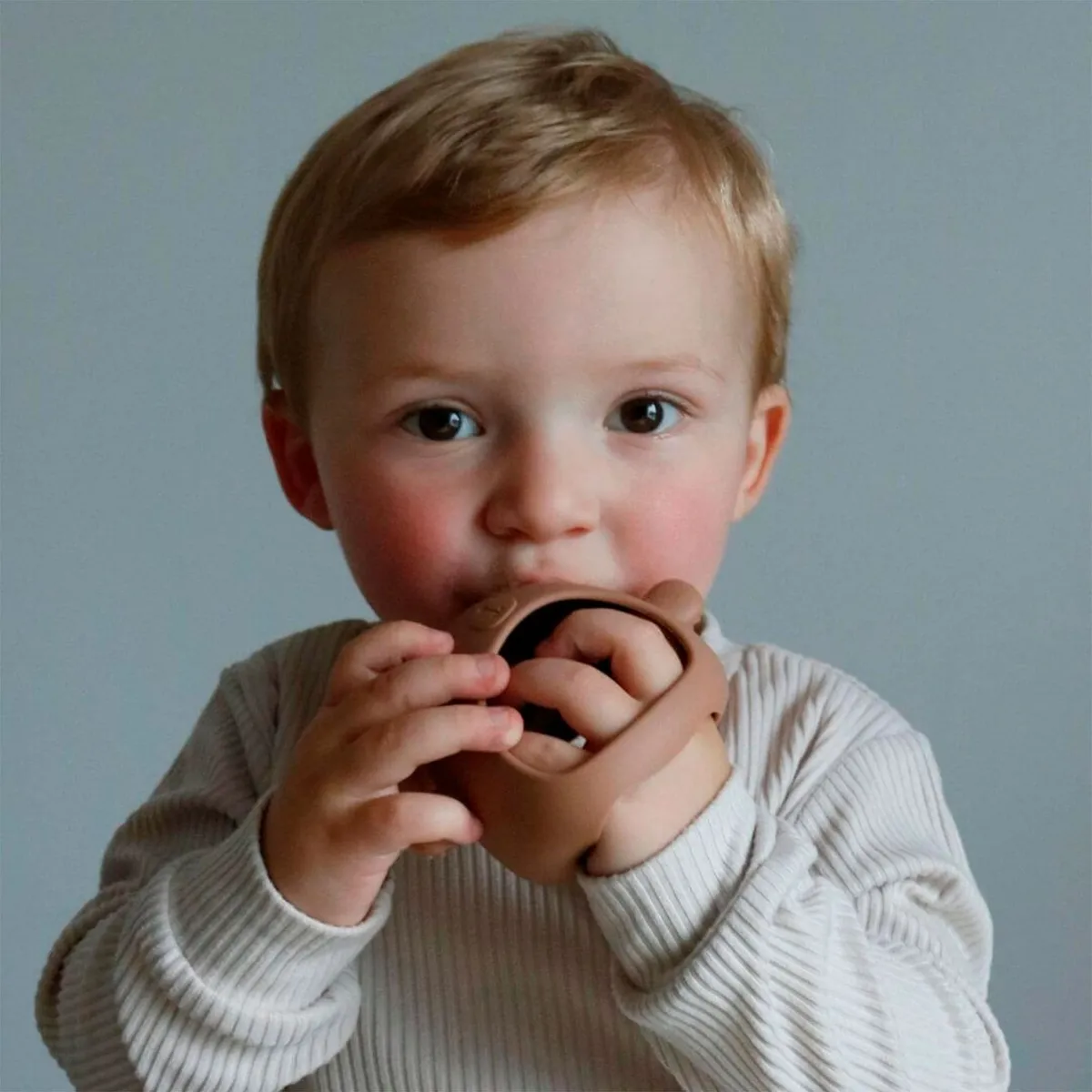 Bulle Mitaine de Dentition en Silicone - Ours Blush