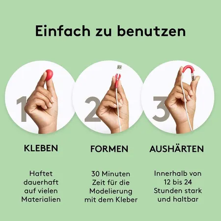 tesa Sugru by tesa - Formbarer Allzweckkleber, 3er-Pack, 3 x 3,5 g, Schwarz