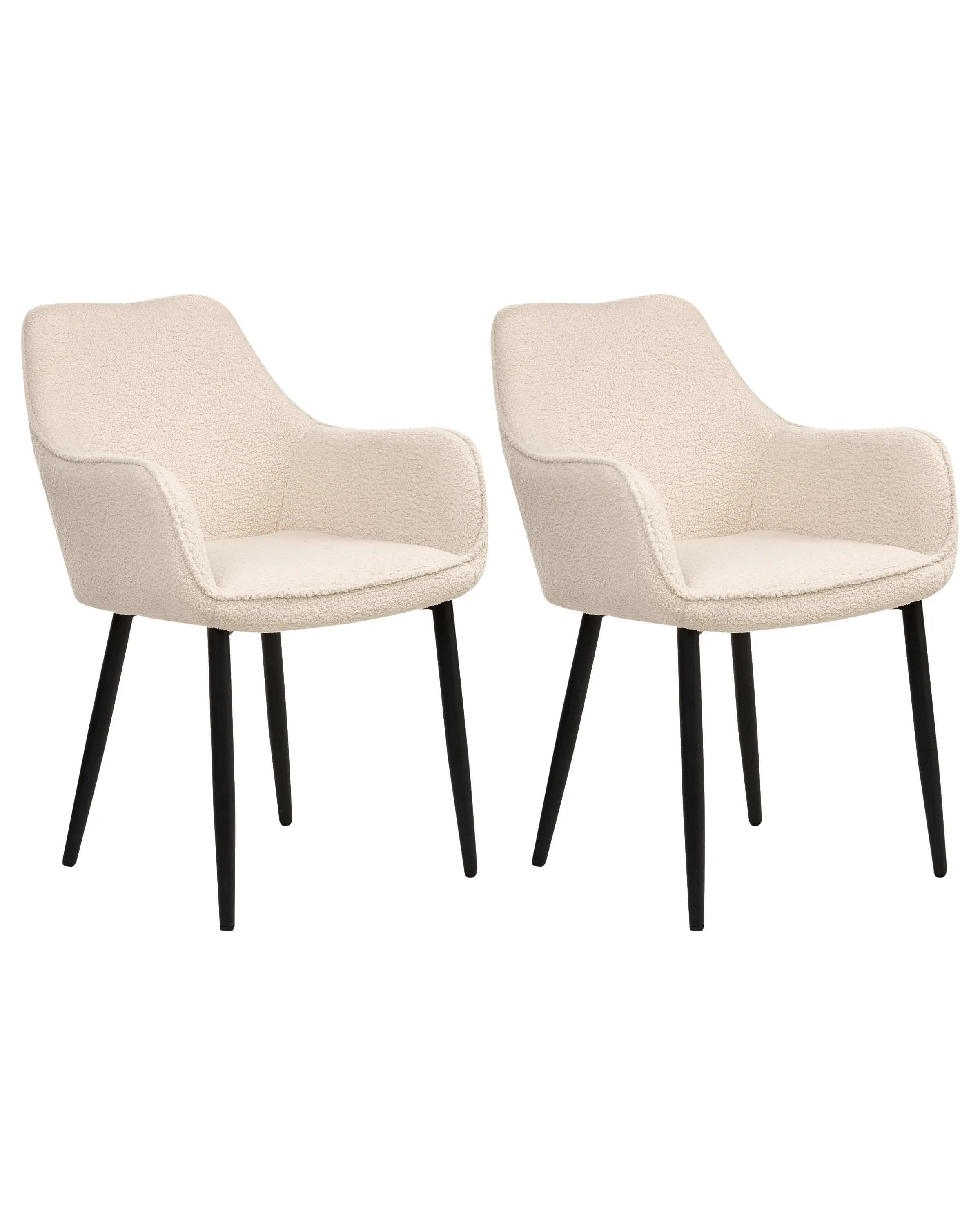 Set van 2 eetkamerstoelen ALDEN Bouclé Lichtbeige