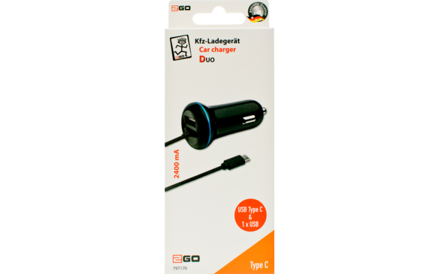 2GO KFZ Ladegerät USB Type-C 12/24 V