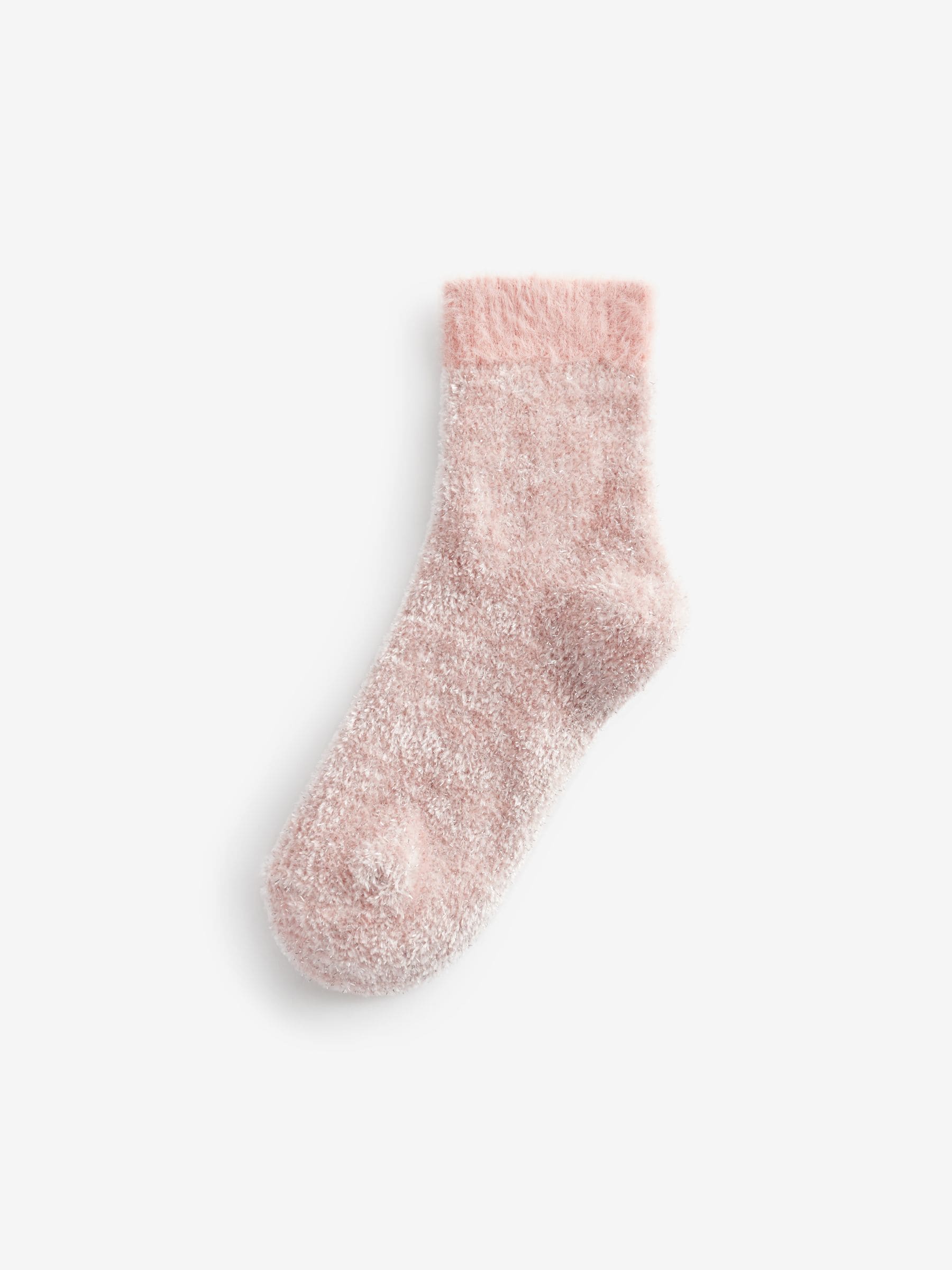 Roze/grijs met glans - 2 paar knusse fluwelen sokken