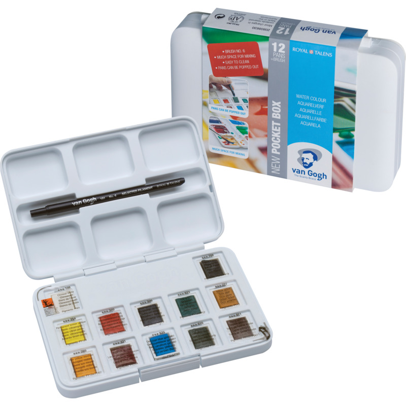 van Gogh Aquarellfarben Pocket Box, assortiert, 12 Stück