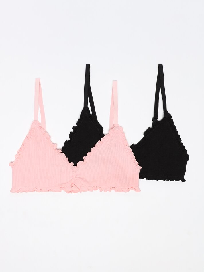 Conjunto com 2 sutiãs sem costura - Preto