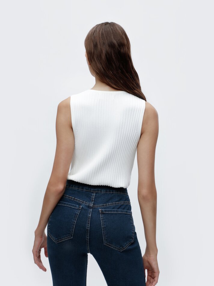 Calça jeans boca de sino comprida - Índigo