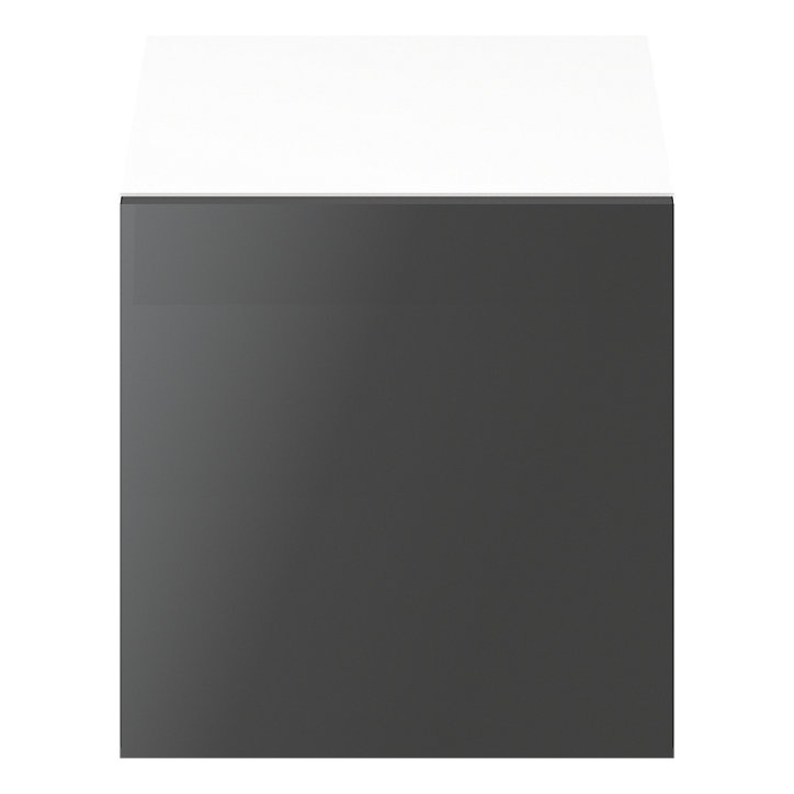 Cube de rangement blanc avec porte anthracite brillant GoodHome Atomia H. 37,5 x L. 37,5 x P. 37 cm