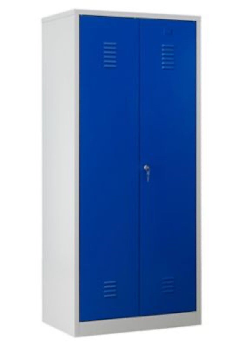 PROREGAL Garderobekast Camel 2 compartimenten & 1 slot HxBxD 180 x 80 x 50 cm Cilinderslot Grijsblauw