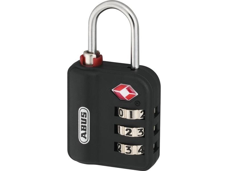 Abus Vorhängeschloss 147TSA/30 B Schwarz Kunststoff Vorhangschloss mit einstellbarem Zahlencode