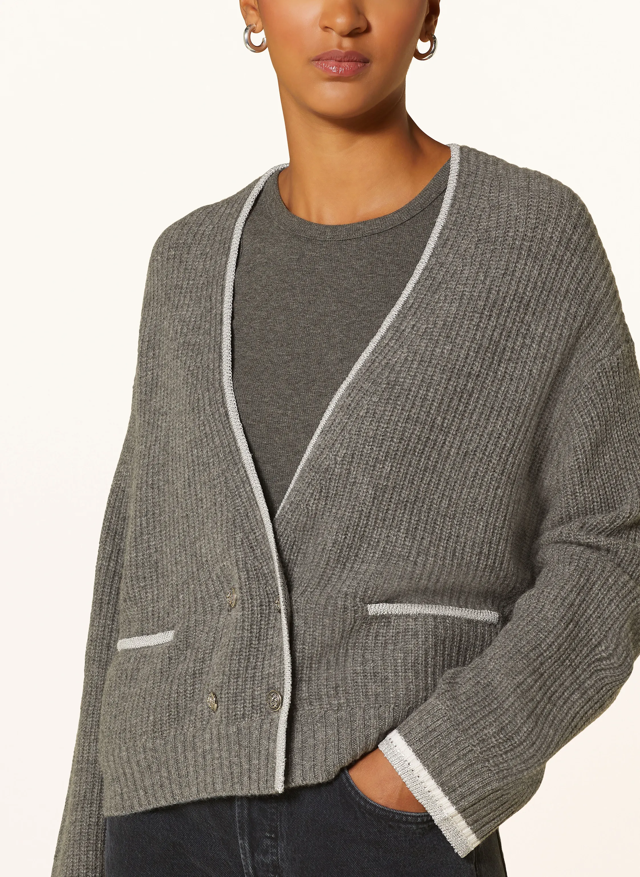 Princess GOES HOLLYWOOD Strickjacke mit Cashmere und Glitzergarn
