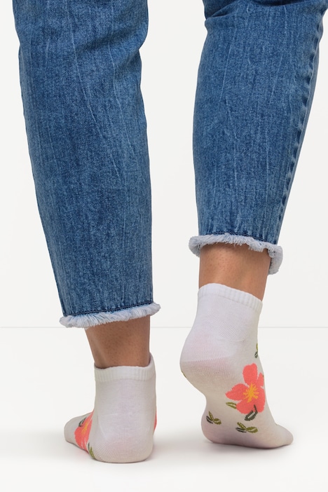 Sneakersocken, Blumen, extrakurzer Schaft