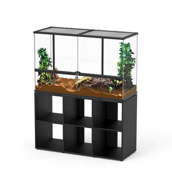 Terrarium et Meuble standard Noir L.118xP.45xH.75cm