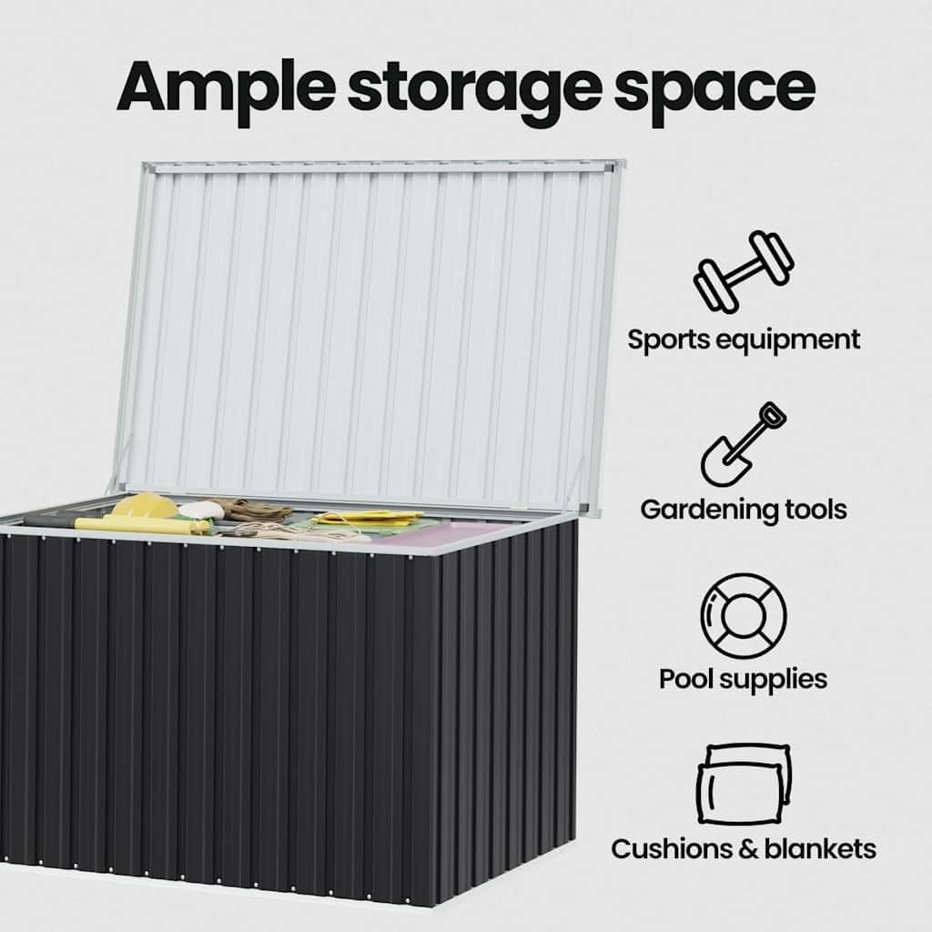 vidaXL Gartenbox Auflagenbox Kissenbox Aufbewahrungsbox Truhe Box Gartenmöbel Gartenkasten Gartentruhe Werkzeugkasten Anthrazit 149x99x93cm