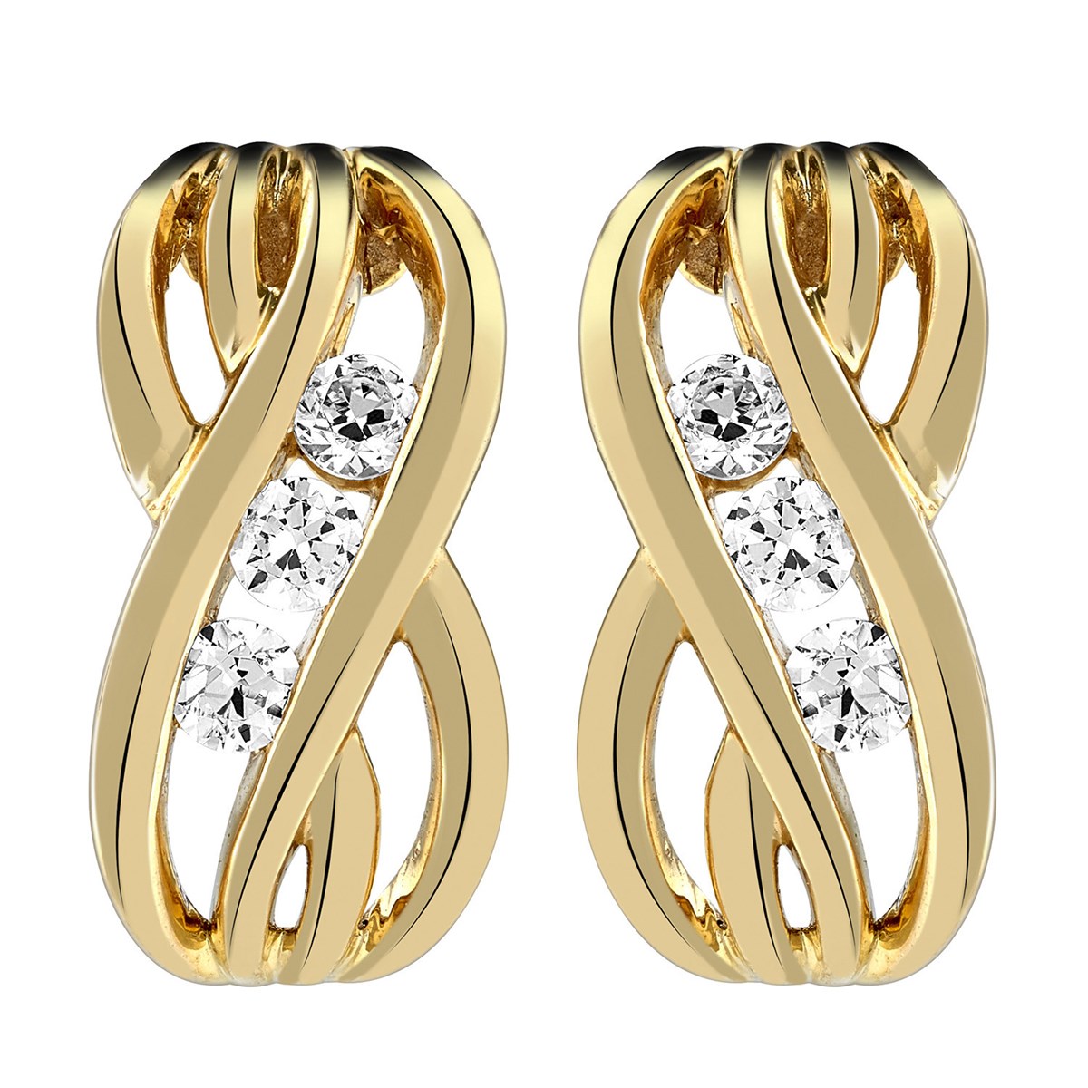 Boucles d'oreilles Brillaxis demi-créole or oxydes