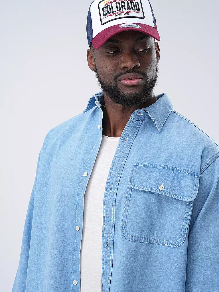 JACK & JONES Jeanshemd JJIWILSON JJSHIRT hellblau