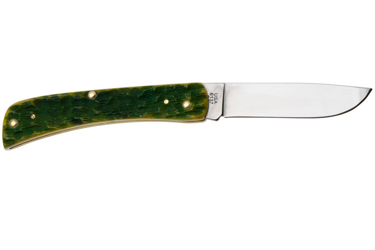 Case Sod Buster Jr 27863, Green Apple Bone, Peach Seed Jig, 6137 SS zakmes
