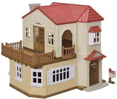 Sylvanian Families Red Roof Country Home Dukkehus Hemmelig Lekerom På Loftet