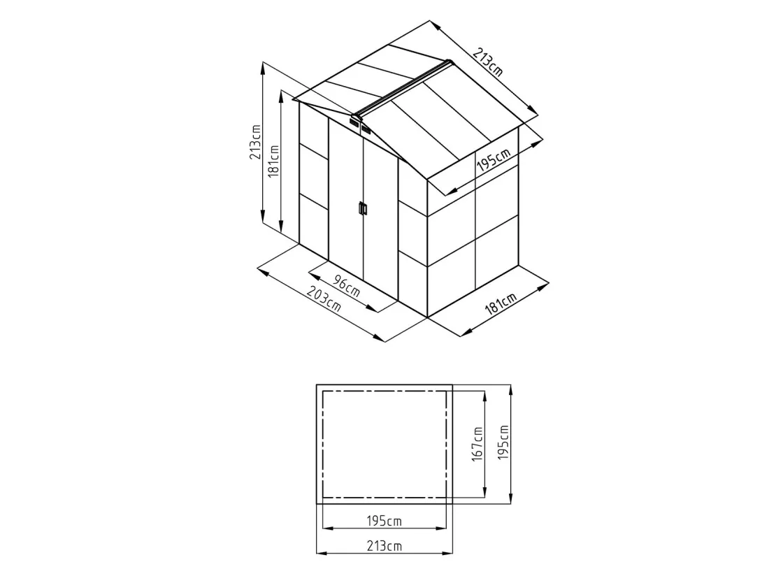 Abri de jardin métal en acier galvanisé effet bois gris 4,15 m² - ADELMO