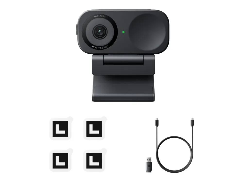 Insta360 Link 2C - Webcam - panonering / hældningsvinkel - farve - 4096 x 2160 - audio - H.264, MJPEG - DC 5 V