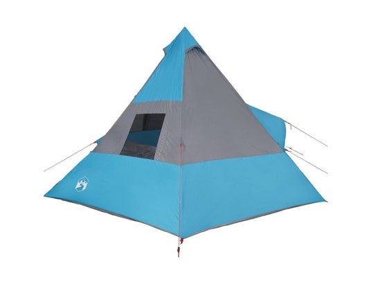 VIDAXL - Pack camping Tente de camping 7 personnes bleu 350x350x280 cm taffetas 1...