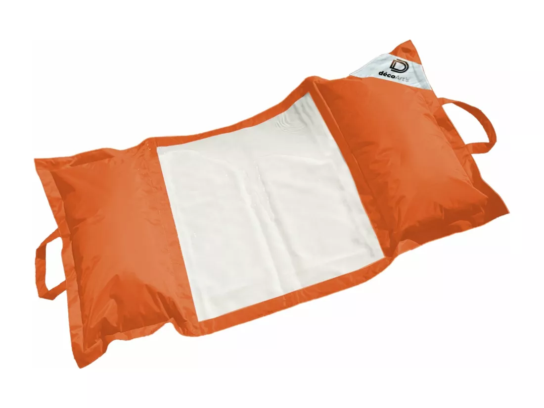 Pouf piscine en Polyester 170x90 cm Orange