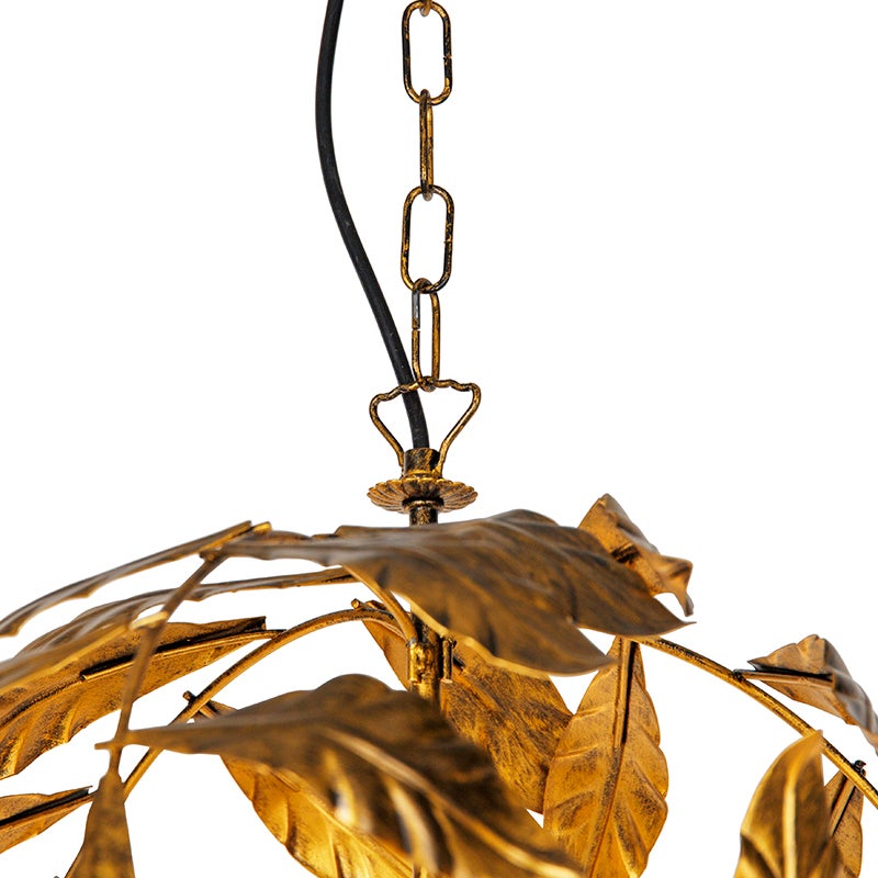 Vintage kroonluchter antiek goud 6 lampen - Linden