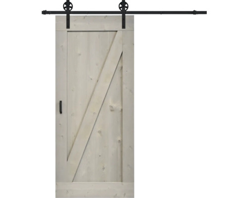 Pertura schuifdeur complete set Yorick Z-Brace Vintage grijs 950x2150 mm incl. rail met spaakwiel, krukset