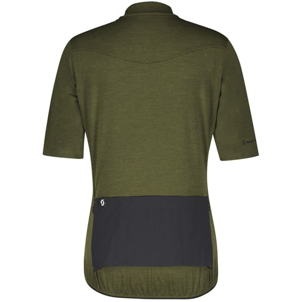 Maillot vélo SCOTT SHIRT M'S GRAVEL MERINO SS FIR GREEN/BLACK