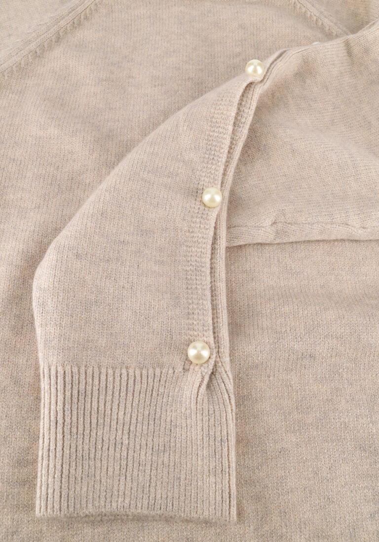 beige co'couture truien/vesten rowan pearl sleeve knit