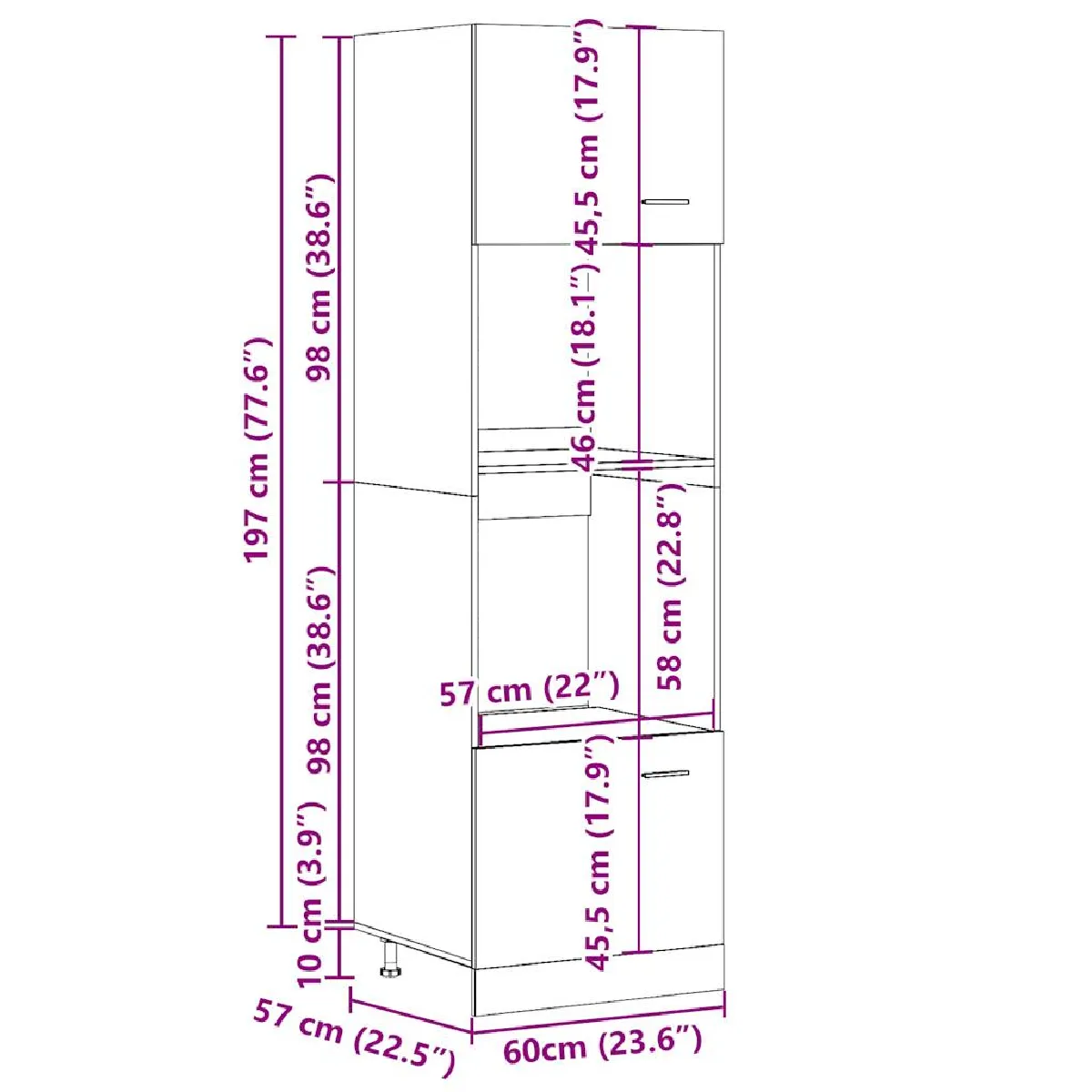vidaXL Armoire à micro-ondes - Gris béton