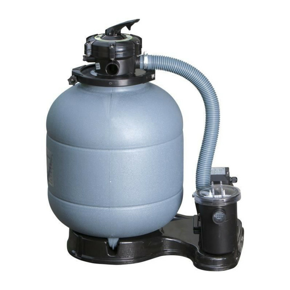 - piscine ronde acier ø4,80m x h: 1,32m - imitation bois nordique filtration a sable